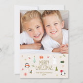 かわいいメリークリスマスフォトカードワン写真 シーズンカード (正面)
