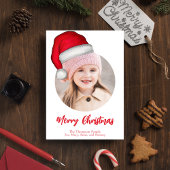かわいいメリークリスマスフォトサンタハット シーズンカード