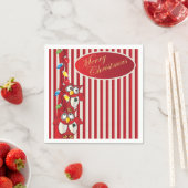 かわいいメリークリスマスフクロウ スタンダードカクテルナプキン (インサイチュ)