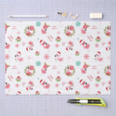 かわいいメリークリスマスフラミンゴスノーフレーク 薄葉紙 (クラフト)