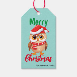 かわいいメリークリスマスベビーフクロムサンタスカーフの休日 ギフトタグ