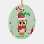 かわいいメリークリスマスベビーフクロムサンタスカーフの休日 セラミックオーナメント (右)