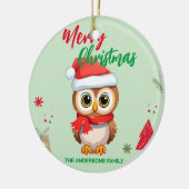 かわいいメリークリスマスベビーフクロムサンタスカーフの休日 セラミックオーナメント (左)