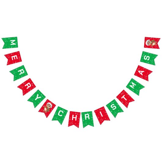 かわいいメリークリスマスベビーフクロムサンタスカーフの休日 バンティングフラッグ (全)