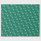 かわいいメリークリスマスベージュとグリーン ラッピングペーパー (フラット)