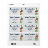 かわいいメリークリスマスホリデーカクティサボステッカー ラベル (フルシート)