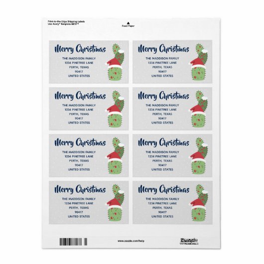 かわいいメリークリスマスホリデーカクティサボステッカー ラベル (フルシート)