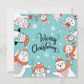 かわいいメリークリスマスホリデーカード シーズンカード (正面)