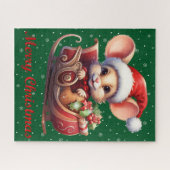 かわいいメリークリスマスマウスパズル ジグソーパズル (横)