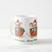 かわいいメリークリスマスマウスマグカップ コーヒーマグカップ (正面左)