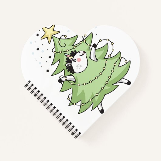 かわいいメリークリスマスユニコーン ノートブック (正面)