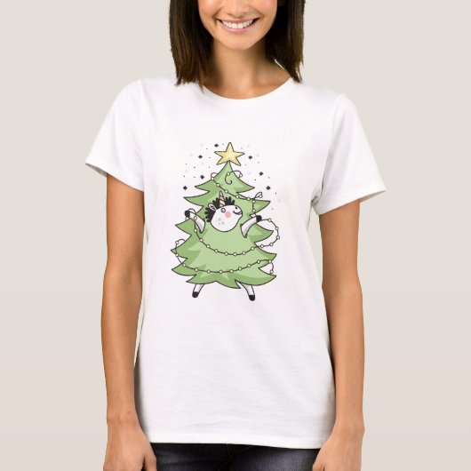 かわいいメリークリスマスユニコーン Tシャツ (正面)