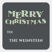 かわいいメリークリスマスユニークフェスティバル スクエアシール (正面)