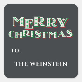 かわいいメリークリスマスユニークフェスティバル スクエアシール