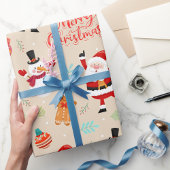 かわいいメリークリスマスラッピング紙 ラッピングペーパー
