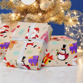 かわいいメリークリスマスラッピング紙 ラッピングペーパー