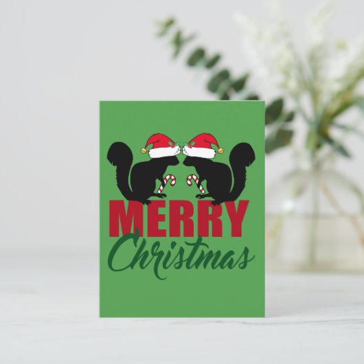 かわいいメリークリスマスリス シーズンポストカード (スタンド正面)