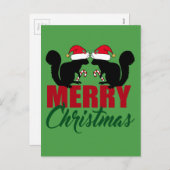 かわいいメリークリスマスリス シーズンポストカード (正面/裏面)
