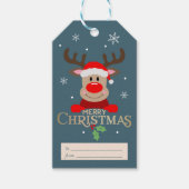 かわいいメリークリスマスルドルフのトナカイ ギフトタグ (正面)