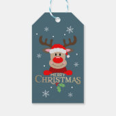 かわいいメリークリスマスルドルフのトナカイ ギフトタグ (裏面)