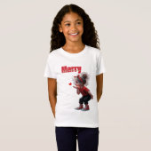 かわいいメリークリスマス休日お祝いデザイン Tシャツ (正面フル)