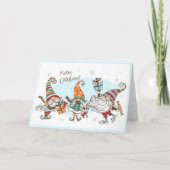 かわいいメリークリスマス小人格言水彩おもしろいP カード (正面)