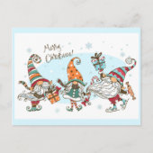 かわいいメリークリスマス小妖精や小人格言水彩おもしろい ポストカード (正面)