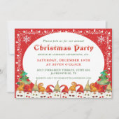 かわいいメリークリスマス格言ビジネスパーティー 招待状 (正面)