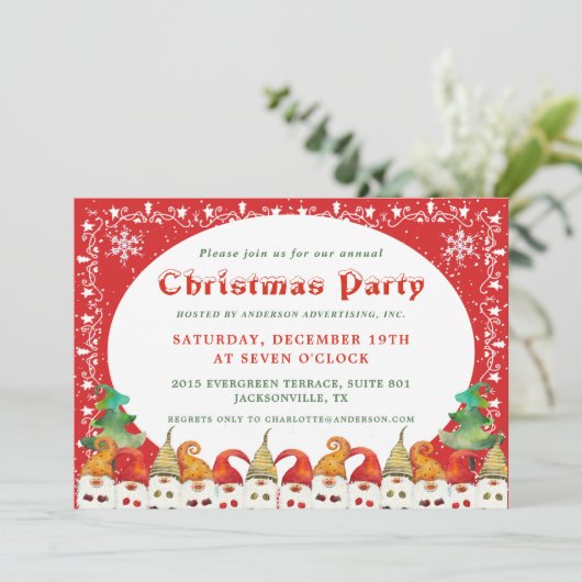 かわいいメリークリスマス格言ビジネスパーティー 招待状 (スタンド正面)