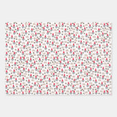 かわいいメリークリスマス格言赤帽子ラッピング紙 ラッピングペーパーシート (正面3)