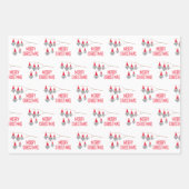 かわいいメリークリスマス格言赤帽子ラッピング紙 ラッピングペーパーシート (正面)