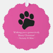 かわいいメリークリスマス猫 オーナメントカード (裏面)