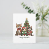 かわいいメリークリスマス猫 シーズンポストカード (スタンド正面)