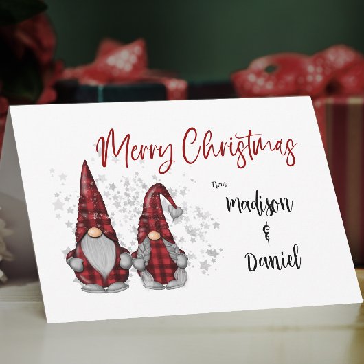 かわいいメリークリスマス素朴格言レッドプレイドスターズ シーズンカード