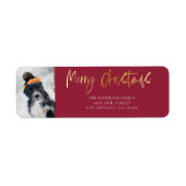 かわいいメリークリスマス金ゴールド&レッド ラベル (正面)