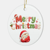 かわいいメリークリスマス セラミックオーナメント (左)