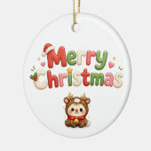 かわいいメリークリスマス セラミックオーナメント (左)
