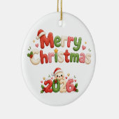 かわいいメリークリスマス セラミックオーナメント (右)
