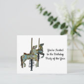 かわいいメリーゴーランドの馬の誕生日 ポストカード (スタンド正面)