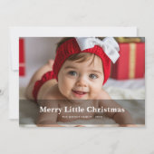 かわいいメリー小さなクリスマスファミリーフォトカード シーズンカード (正面)