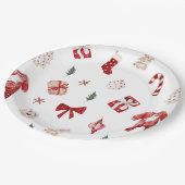 かわいいメリー小さな赤い冬のクリスマスベビーシャワー ペーパープレート (アングル)