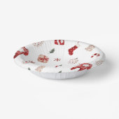 かわいいメリー小さな赤い冬のクリスマスベビーシャワー ペーパーボウル (傾斜あり)