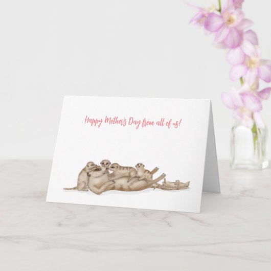 かわいいメルカッツ母の日のカード大家族 カード (蘭)