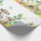 かわいいメルカットおもしろいキッズ動物光沢ラッピング ラッピングペーパー (角)