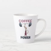 かわいいメルカットコーヒーパワーウェイトリフティングアニメ カフェラテマグ (右)