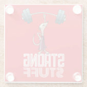 かわいいメルカットストロング物重量挙げ漫画 ガラスコースター (裏面)