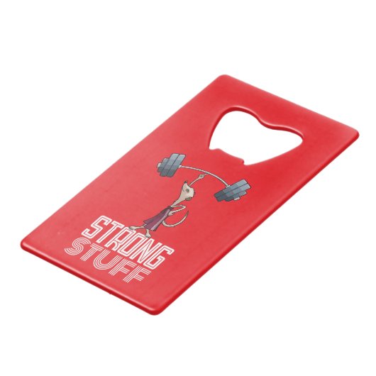 かわいいメルカットストロング物重量挙げ漫画 クレジットカード栓抜き (正面アングル)