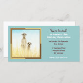 かわいいメルカット誕生日招待状フォトカード (正面/裏面)