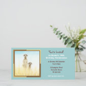 かわいいメルカット誕生日招待状フォトカード (スタンド正面)