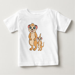 かわいいメルカット&彼女の妹ベビーTシャツ ベビーTシャツ